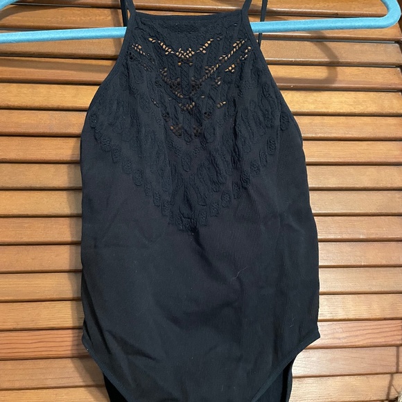 Free People Tops - Free People Intimately Black High Neck Bodysuit
